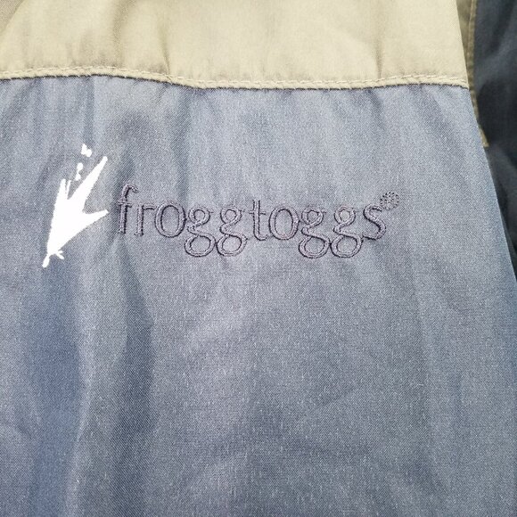 Frogg Toggs Jacket Men L Blue Gray Nylon Hooded Full Zip Rain Coat Windbreaker - Picture 8 of 16